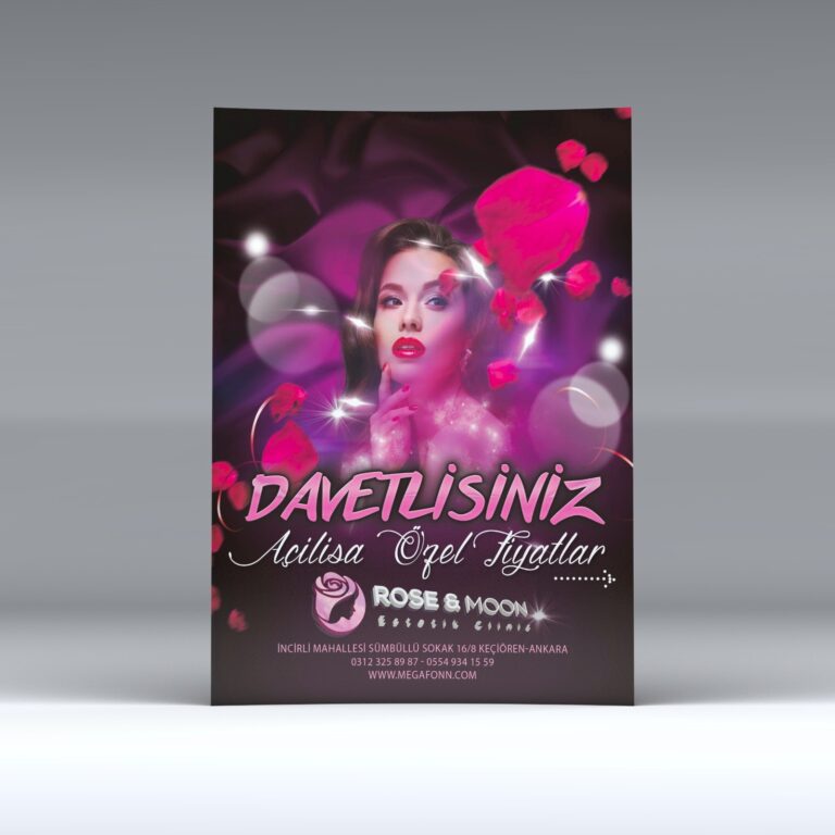 Rose Moon Güzellik Salonu için Afiş Tasarımı Gerçekleştirdik